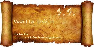 Vodilla Irén névjegykártya